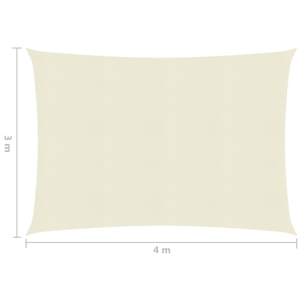 Sunshade Sail 160 g/m² Cream 3x4 m HDPE